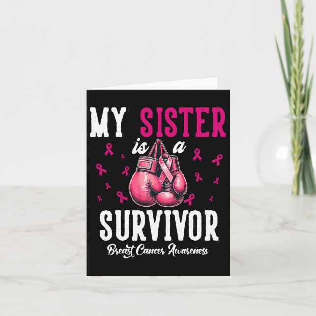 Carte Ma Soeur Est Une Survivante Du Soutien Cancer Du S (Devant)
