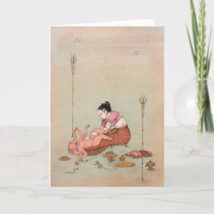 Carte Maa Parvati et Ganesha