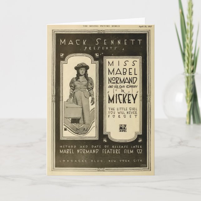 Carte Mabel Normand 1917 Exposant Film muet (Devant)