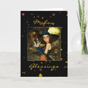 Carte Mabon Blessings Autumn Witch Blank Note