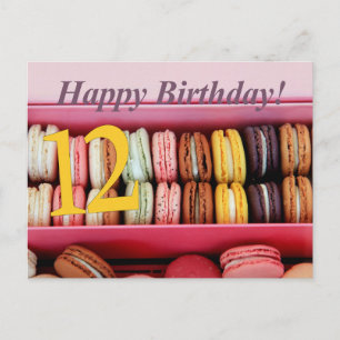 Carte Macaron 12e anniversaire