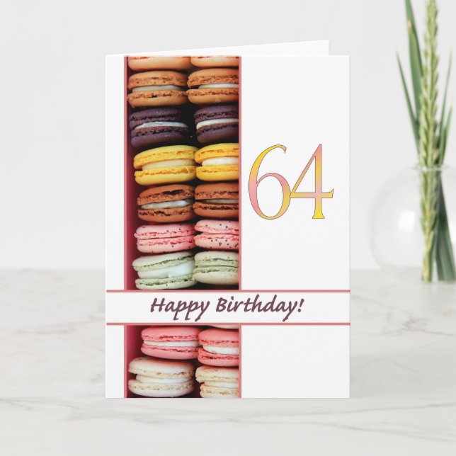 Carte Macaron 64e anniversaire (Devant)