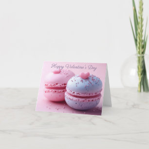 Carte Macaron avec cœurs Message de la Saint-Valentin
