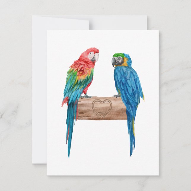 Carte Macaw Bird Parrot Lover Watercolor (Devant)