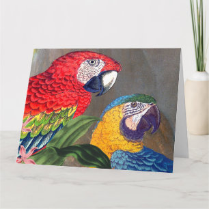 Carte Macaw Parrot Birds Heureux Anniversaire Big Card