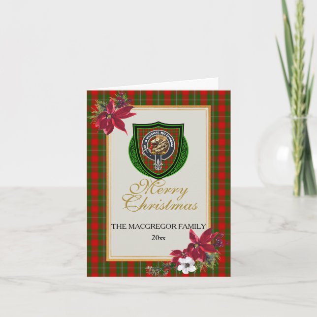 Carte MacGregor Scottish Clan Tartan & Crest (Devant)