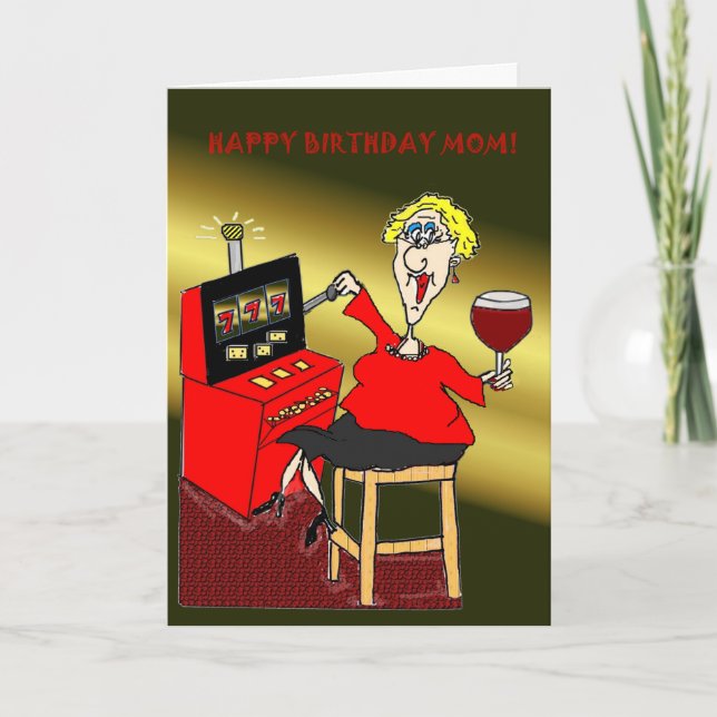 CARTE MACHINE À SOUPLESSE HEUREUX ANNIVERSAIRE MOM (Devant)