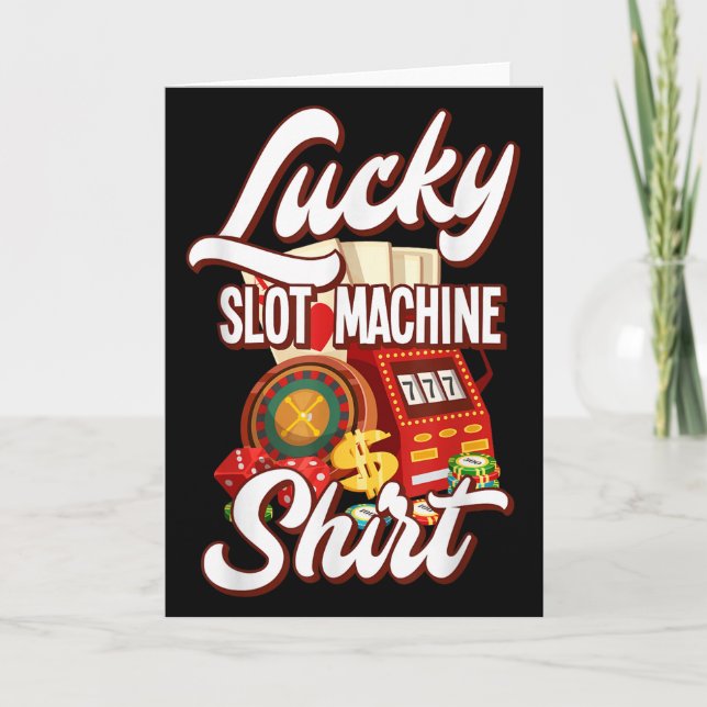 Carte Machine à Sous Chanceuse Casino Las Vegas Jeux de  (Devant)