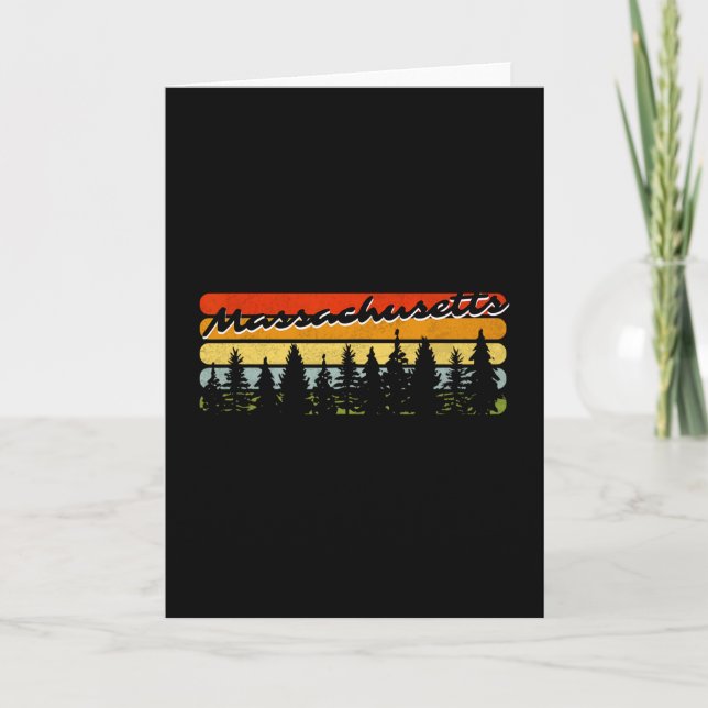Carte Machusetts Forest Sunset Trees Cabin Theme Souveni (Devant)