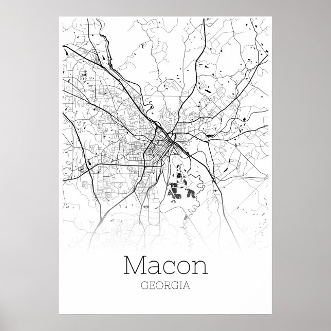 Carte Macon - Géorgie - Carte de la ville Poster (Devant)