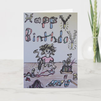 Carte Mad Scientist Birthday