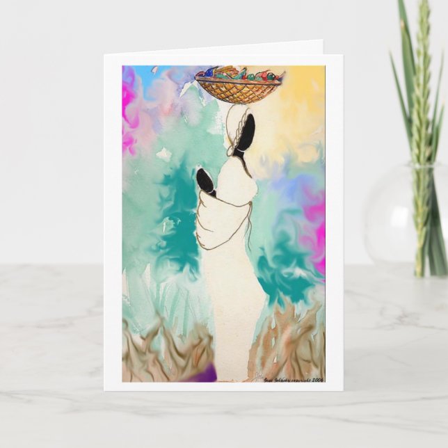 Carte Madame avec le panier (Devant)