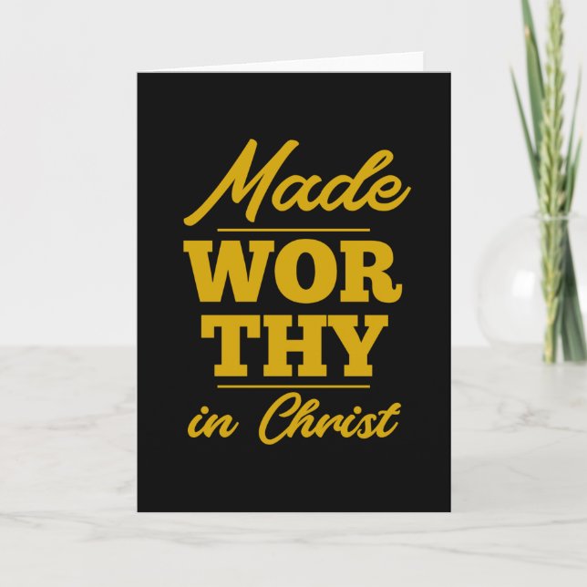 Carte Made Worth In Christ Christian Citation (Devant)