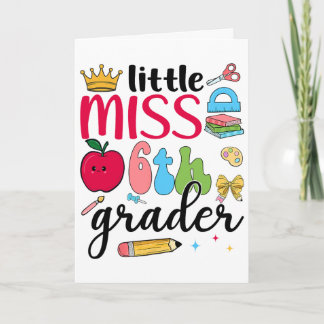 Carte Mademoiselle élève de 6e Sixième jour d'école Sixi