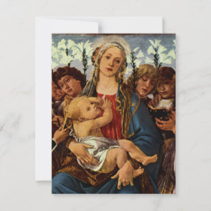 Carte Madone et Enfant avec huit anges par Botticelli