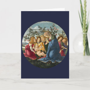 Carte Madonna Adoring l'Enfant avec 5 Anges Botticelli