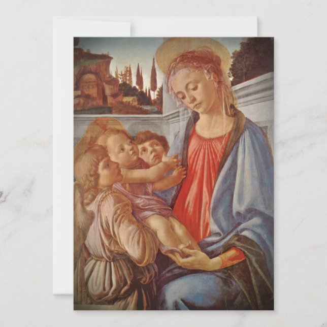 Carte Madonna Christ Enfant et Anges (Devant)
