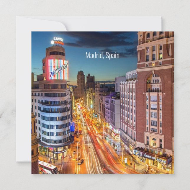 Carte Madrid, Espagne photo pittoresque, (Devant)