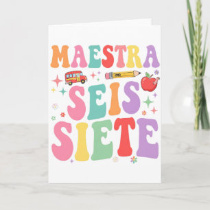 Carte Maestra Six Seven Rétro Professeur Mignon Espagnol
