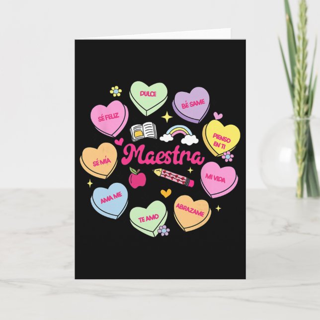 Carte Maestra Valentine's Day Spanish Teacher Conversati (Devant)