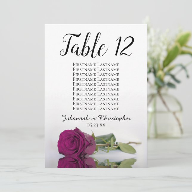 Carte Magenta Rose Mariage Tableau Siège Grande (Debout devant)
