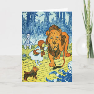 Carte Magicien d'Oz Dorothy et le lion lâche