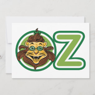 Carte Magicien d'Oz vintage, Lion dans la lettre O
