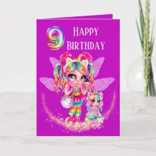 Carte Magie d'animation d'anime en arc-en-ciel de 9 ans