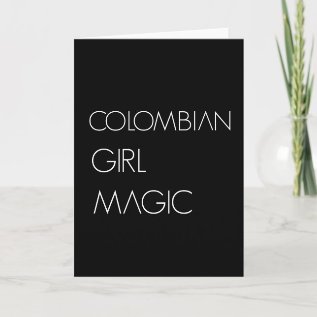 Carte Magie de fille colombienne Femme colombienne (Devant)