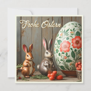 Carte Magie de printemps avec fleurs et bonheur de lapin