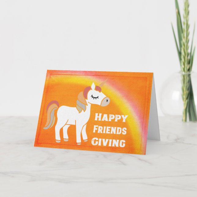 Carte Magie Mystical Happy Friendsgiving Unicorn (Devant)