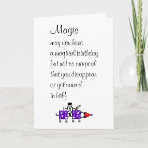 Carte Magie Un Poème D'Anniversaire Drôle