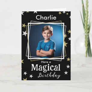 Carte Magique Anniversaire Étoiles Nom photo Salutation