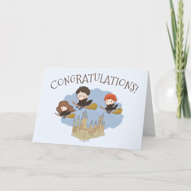 Carte Magique Harry Potter et Hogwarts Félicitations (Devant)