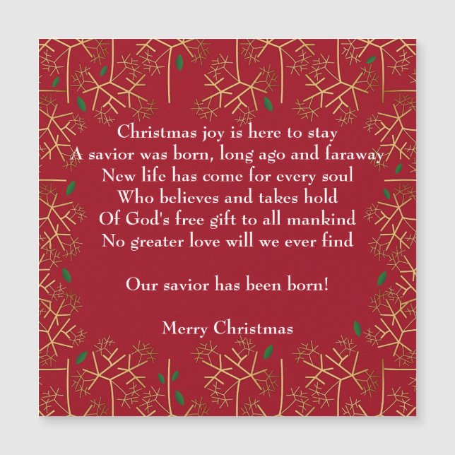 Carte Magnet de Noël Joy (Devant)