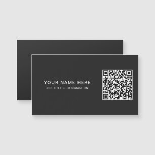 Carte Magnet noir Matte avec QR personnalisé et ti