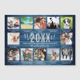 Carte Magnétique 12 légendes de photos Quelle année Bois bleu Vacan