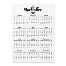 2021 Calendrier Retro Hot Coffee Signage magnétiqu