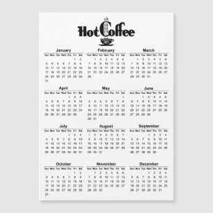 Carte Magnétique 2021 Calendrier Retro Hot Coffee Signage magnétiqu
