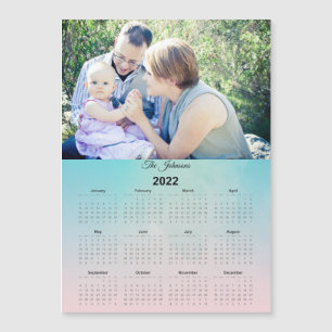 Carte Magnétique 2021 Photo de famille personnalisée Calendrier mag
