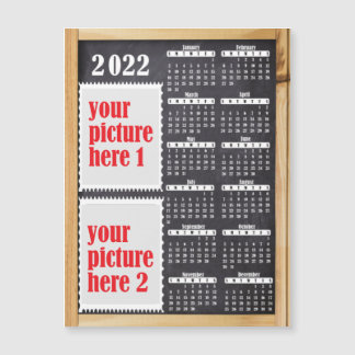 Carte Magnétique 2022 Photo Calendrier personnalisé Aimant frigo