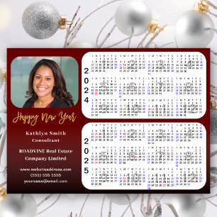 Carte Magnétique 2024 2025 Calendrier Entreprise Photo Rouge magnét