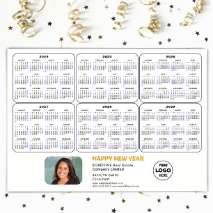 Carte Magnétique 2024-2029 Calendrier Entreprise Photo Blanc Magnét