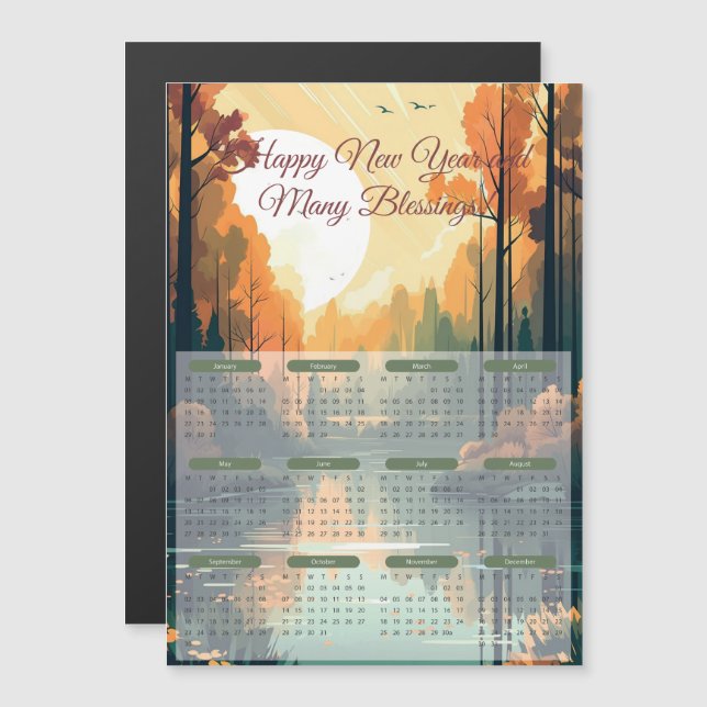 Carte magnétique 2024 Pacifique Lak Calendar (Devant / Derrière)