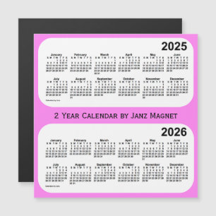 Carte Magnétique 2025-2026 Violet 2 Année Calendrier par Janz Magne
