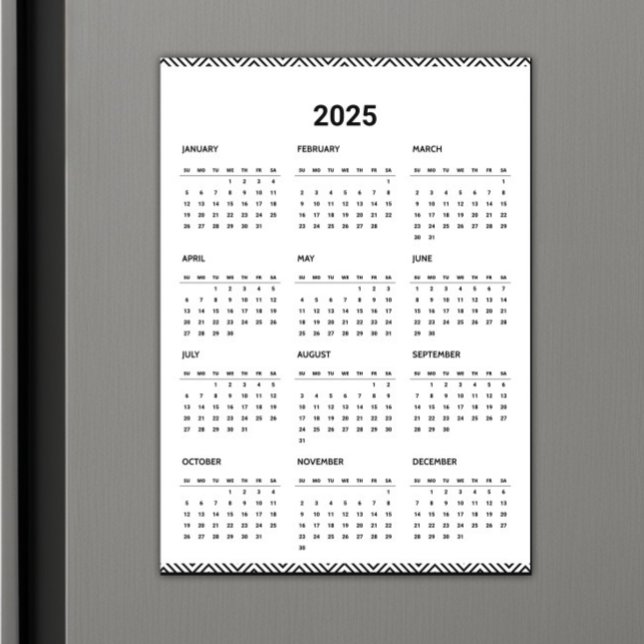 Carte Magnétique 2025 Année civile Plein Logo d'entreprise Moderne  (Créateur téléchargé)