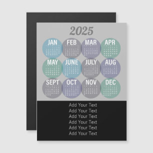 Carte Magnétique 2025 - Calendrier mensuel coloré 2