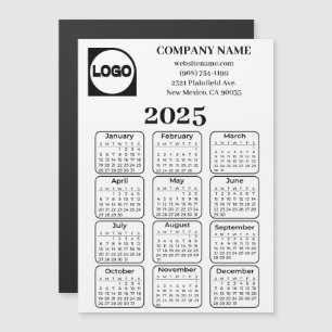 Carte Magnétique 2025 Calendrier Personnalisé Nom de l'entreprise e