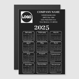 Carte Magnétique 2025 Calendrier Personnalisé Nom de l'entreprise e