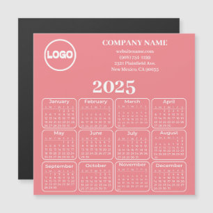 Carte Magnétique 2025 Calendrier Personnalisé Nom de l'entreprise e